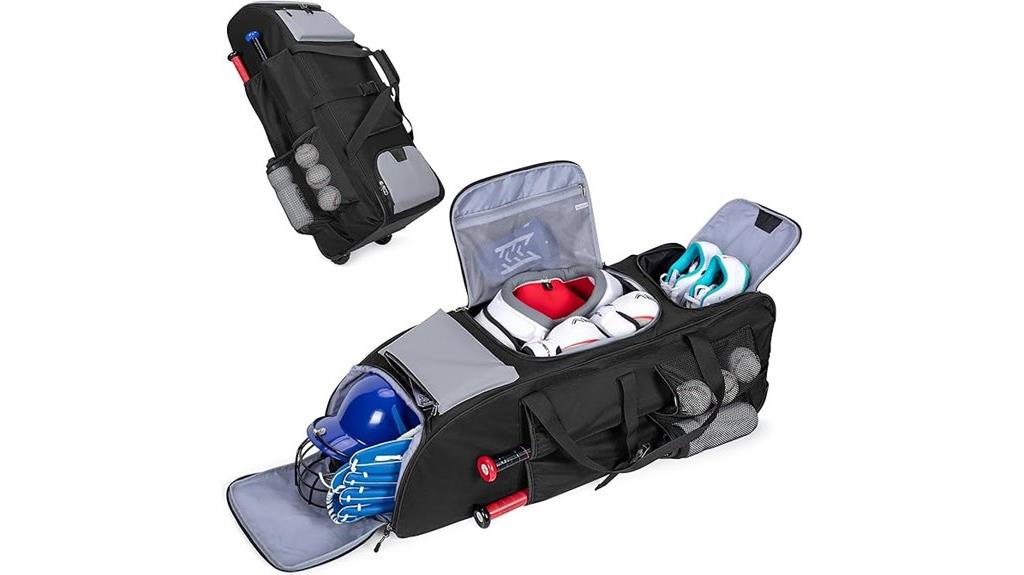 wheeled baseball gear bag