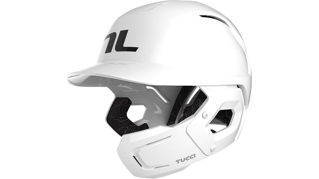 white right handed batting helmet