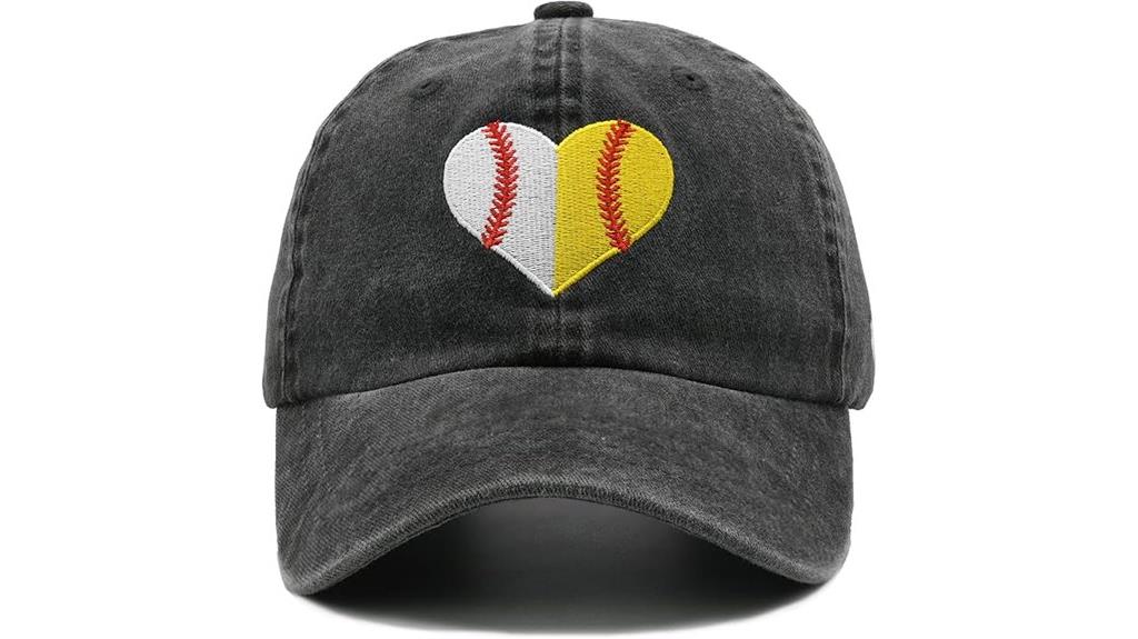 women s heart ball cap