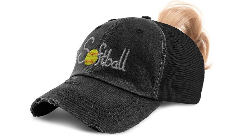 women s ponytail cap with opening