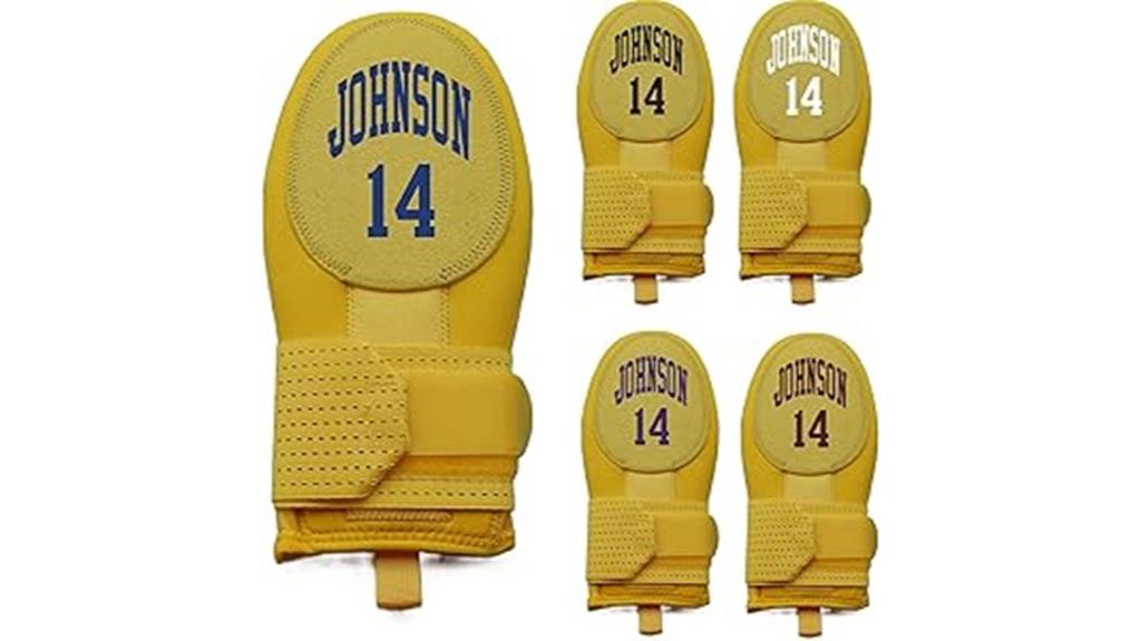 yellow custom name mitt