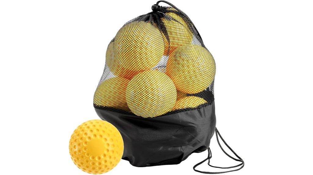 yellow dimpled practice balls