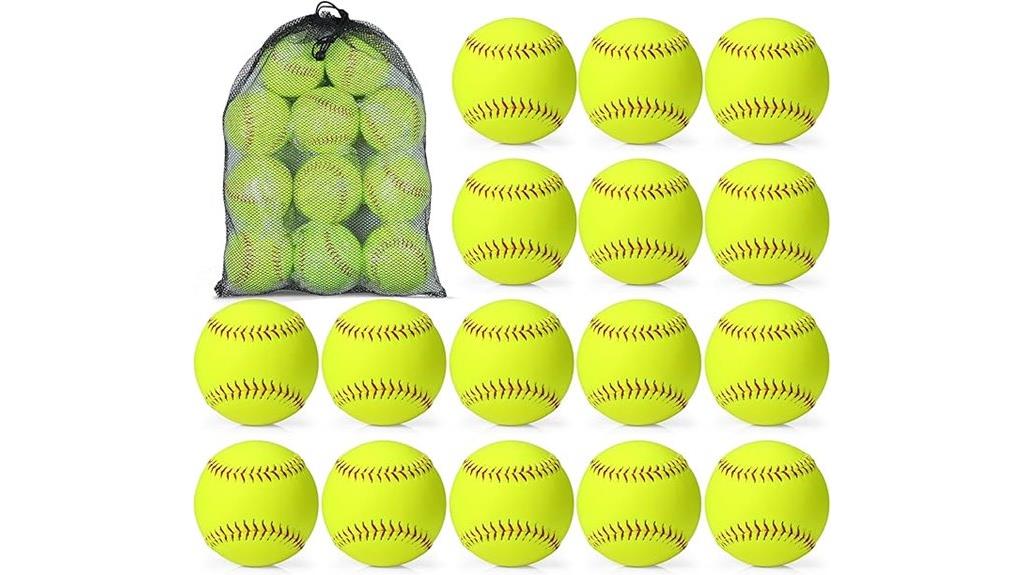 yellow softballs for practice