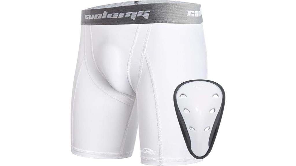 youth athletic shorts with cup