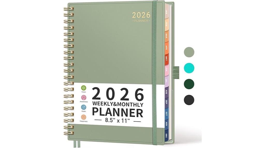 2026 spiral weekly planner
