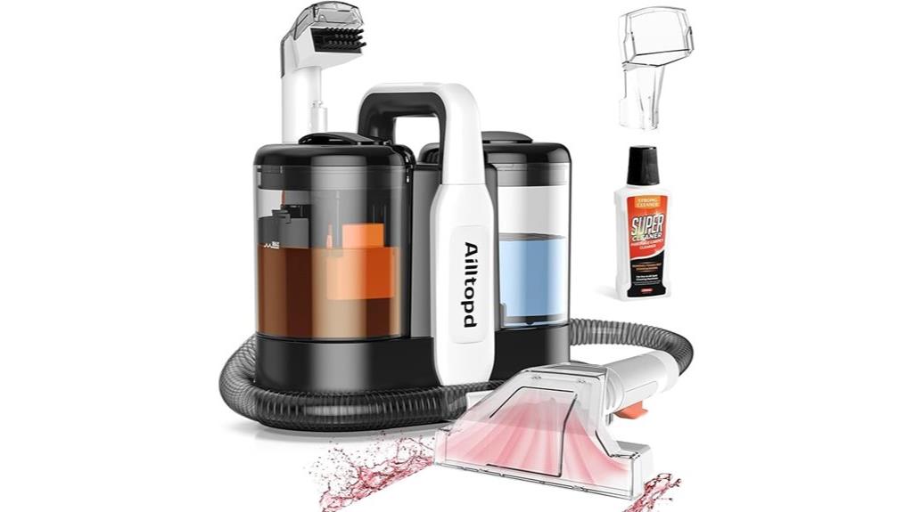 portable carpet cleaner with suction