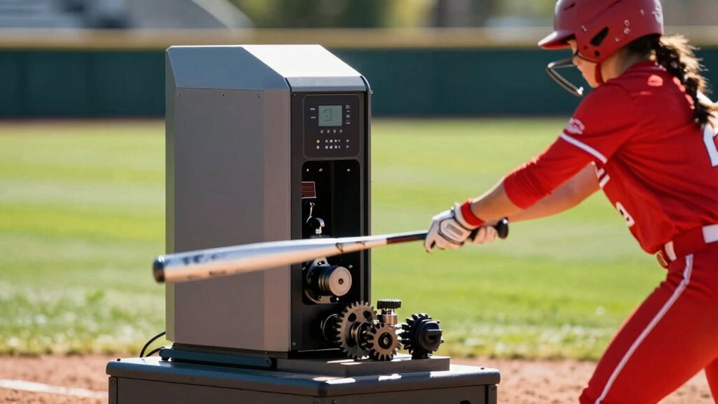 adjustable versatile softball pitching machine