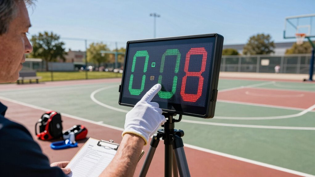 test scoreboard before game