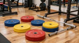 top barbell and plates