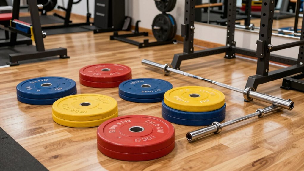 top barbell and plates